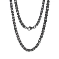 Stoere Byzantijnse schakelketting voor heren in zwart met stevige karabijnsluiting - 45cm / Zwart