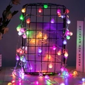 Outdoor solar powered colorful globe LED string lights for garden and camping decor - Battery Light Style (1.5m 10LED) / Clear Crystal Ball (Multicolor)