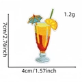 Detail shot of cocktail glass embroidered patch with size dimensions 7x4cm and 1.2g weight - Hawaiian Patch 30# (Cocktail Glass 2)