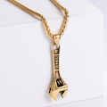 Collana con ciondolo a chiave inglese vintage hip hop in acciaio inossidabile 316L - Tono Oro Solo Ciondolo