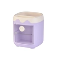Purple and beige piggy desk organizer with mini fridge design and top pen holder - No Gifts / Purple