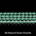 Premium 8A grade natural green fluorite round beads with high clarity for jewelry making - 8A Natural Green Fluorite