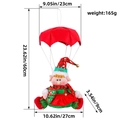 Elfo di Natale su paracadute rosso con abito verde e corona d'oro decorazione da 60cm - Rosso
