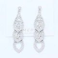 S925 silver needle bridal drop earrings with multi-layer waterdrop rhinestone crystals - Silver