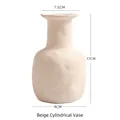 Minimalist beige plaster jewelry display vase with irregular texture and 17cm height - Beige Cylindrical Vase