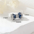 Chiusura a fiocco in zircone blu placcato oro 14k per gioielli fai da te con perle - Palladio / Zircone Blu
