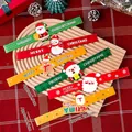 30pcs Christmas paper cake bands with Santa and gingerbread man cartoon designs - Christmas Mixed 6 Styles Slap Bracelets 30Pcs