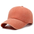Casquette de baseball rétro en coton délavé orange avec bride réglable à l'arrière - Réglable / Orange
