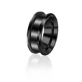 Anillo de acero inoxidable negro pulido de 8mm con ranura central y acabado de espejo - US 12 / Negro