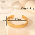Verstellbarer goldener Armreif aus Edelstahl mit Hohlwebung und strukturierter Oberfläche - Ovaler Texturstil (YB-009)