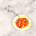 Miniature braised pork rice keychain with realistic glossy food texture on a white plate - Mini Pig Snout - Keychain