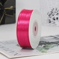Roll of hot pink 3mm double-sided satin ribbon on a white spool for gift wrapping - One Roll 91 Meters Long / Rose Red (14#)
