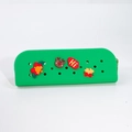 Green silicone pencil case with Christmas charms and creative DIY hole design - Small / Green
