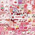 Süße Kirsch-Deko-Aufkleber für Scrapbooking und Handyhüllen in schönem Rot und Rosa Design - Likörkirsche