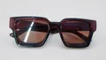 Square thick frame sunglasses in transparent brown with tea gradient lenses - Regular / Tea Frame Gradient Tea Lens