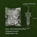 Set of 6 clear acrylic 136mm waterfall snowflake ornaments for DIY holiday decoration - Waterfall Snowflake / 136mm