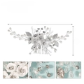 Dettagli del pettine con fiori in argilla polimerica, strass e misure del prodotto - Stile Elegante Fiore Bianco Fatto a Mano (HS-J7188S)