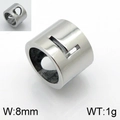 Perle en acier inoxydable argenté de 8mm avec cœur évidé et lettre L pour bijoux - Lettre L (KLJ1307-Z)