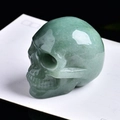 Polished green natural jade skull carving crystal ornament with smooth gemstone texture - Green Aventurine Skull-1.5 Inches