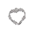 Vintage Y2K style silver thorn heart pendant with metallic finish and intricate texture - Style 04-Thorn Heart / Silver
