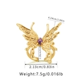 Detailed dimensions and weight of the gold butterfly ring with purple zircon stone - Adjustable Open / Large Butterfly Purple Zircon Style (KR0032)