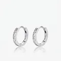 Vintage S925 sterling silver star engraved hoop earrings with D-color moissanite stone - 925 Sterling Silver / Moissanite / Silver