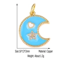Gouden hart hanger met blauw emaille en maan-ster motief voor sieraden - Blauwe Maan Hart Ster