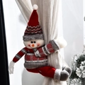 Christmas snowman curtain buckle with red knitted hat for festive home window decoration - Christmas Snowman Style