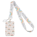 Rainbow pattern phone lanyard and card holder set with Hold On To Hope printed text - Hold On To Hope Rainbow Case Set/YZ18-18