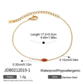 Gold Orange Red Marquise Gemstone Bracelet (JDB0212019-1)
