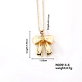 Golden minimalist bow necklace in stainless steel with 40+5cm chain and 1.96cm pendant - N00918-8/Standard Bowknot