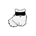 Cute cartoon white dog enamel pin wearing a black eye mask for backpacks and clothes - Eye Patch White Dog Style (CZ2230-3)