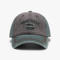 Vintage-Baseballkappe in Grau und Grün mit Stickerei und gewaschener Baumwolle - Verstellbar / Armeegrün