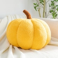 Nordisches Kürbis-Dekokissen in Orange aus weichem Fleece für gemütliches Sofa-Dekor - Klein 20cm / Gelb