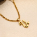 Minimalist 18K gold stainless steel necklace with polished letter U pendant detail - Letter U (Pendant Only)