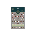3D mangosteen nail art stickers in burgundy and green with checkered patterns - 3D Embossed Mangosteen Style (KX-275)