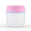 Mini USB humidifier with pink top and blue LED eye lights on white base - Bird / Pink