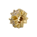 Gold-plated brass charm bead with micro-pave zircon stones for DIY jewelry making - Five-pointed Star / Gold Star Spacer