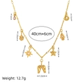 18K vergoldete Edelstahlhalskette mit Sonne, Zirkon und verschiedenen Anhängern 40+6cm - Ganesha Anhänger