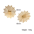 Dettaglio degli orecchini a girasole in acciaio inossidabile dorato da 45 mm con peso - Oro