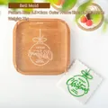 Christmas bell cookie stamp with wooden base for fondant baking and holiday DIY tools - Bell Embosser
