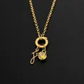 Elegante 14K vergulde roestvrijstalen ketting met geel kristal en letter J hanger - F