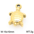 Golden sea turtle pendant in stainless steel for beach jewelry, size 15x10mm - Gold Turtle (KLJ9971-Z)