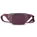 Deep purple water-resistant waist bag featuring double zipper pockets and adjustable strap - Purple