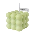 Cute light green bubble cube candle with handmade paper tag for home decor - Light Green - Pomelo & Tangerine