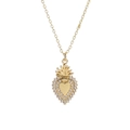 Elegant gold heart pendant necklace featuring sparkling cubic zirconia for women - Gold Pave Heart Style (YS-231117-2)
