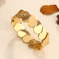Bracciale multistrato in acciaio inossidabile placcato oro 18k con design a goccia - Oro
