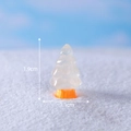 Luminous miniature Christmas tree resin model with orange base and snow effect, 1.9cm height - Milky White