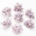 Light purple artificial hydrangea heads for DIY headwear and home decoration - Purple Grey