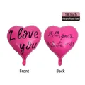 18 inch rose red heart shaped foil balloon with romantic double sided printing - 18-inch Heart Rose Red (I LOVE YOU)